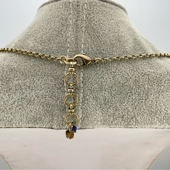 Lucky Brand Vintage Gold Tone Statement Necklace with Turquoise Accents - Picture 5 of 6